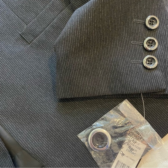 NWT John Meyer Collection Black Women's Blazer Size 8 One Button Black Striped - Picture 3 of 11